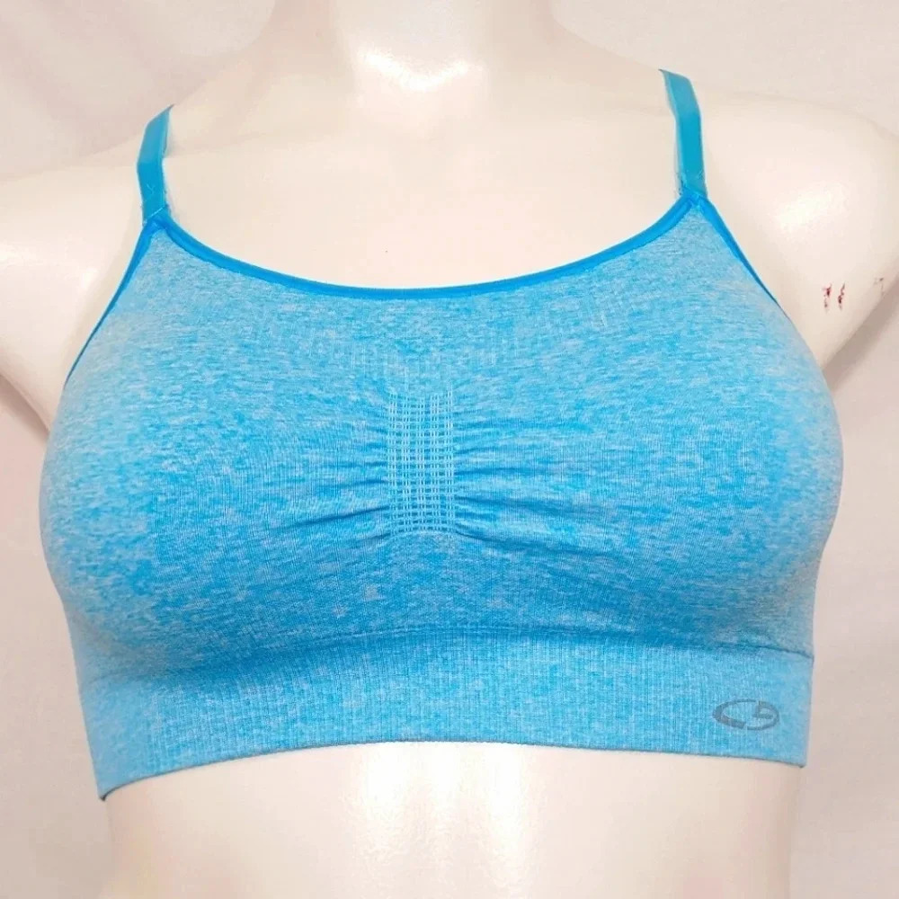 Large Champion N9567 Enthusiast‎ Seamless Wire Free Sports Bra Blue